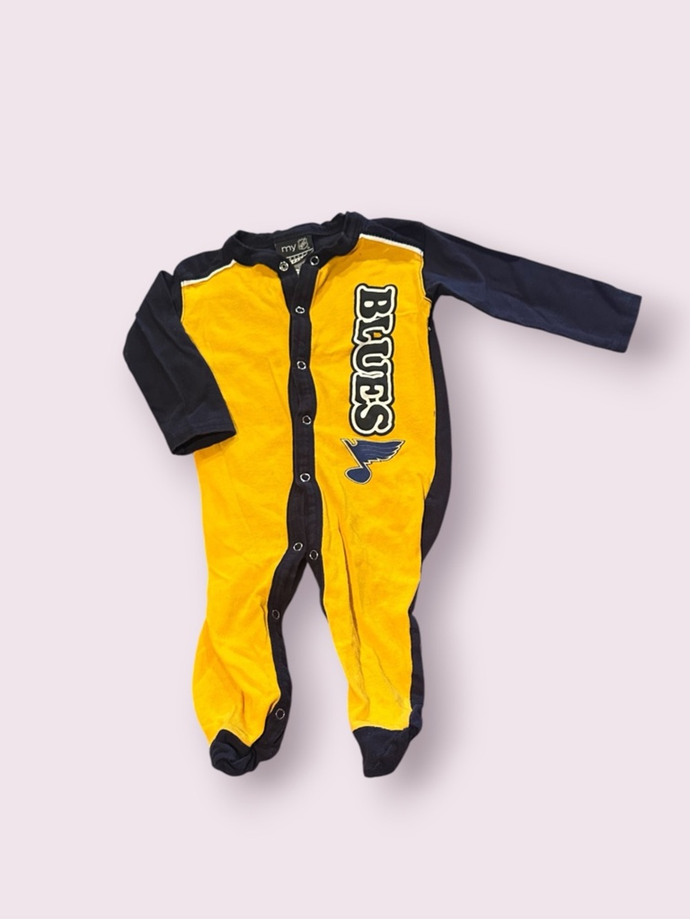 NHL St. Louis Blues Infant Footed One-Piece in Yellow & Navy Size 6/9 Months
